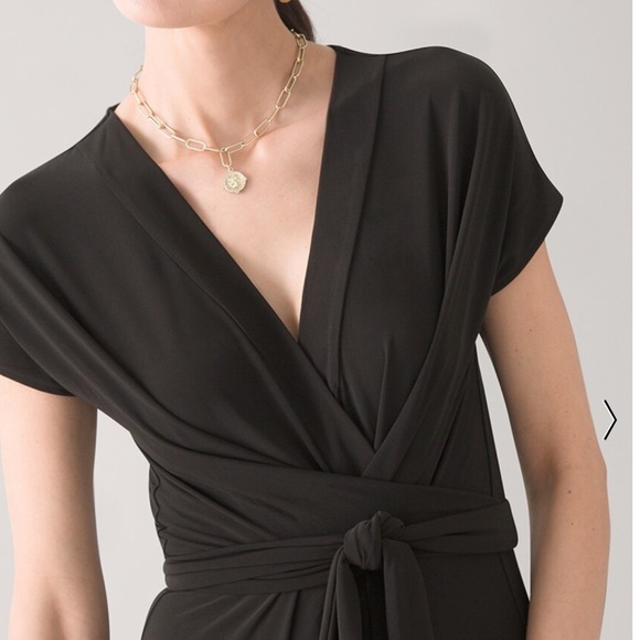 WHBM matte Jersey wrap midi dress - Picture 3 of 9
